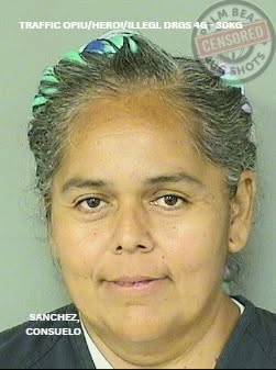 May be an image of text that says 'TRAFFIC OPIU/HEROV/ILLEGL DRGS GLM 4GT30KG DERSORED LM BE 4G- CENSORED 30KG SHOTS SANCHEZ CONSUELO'