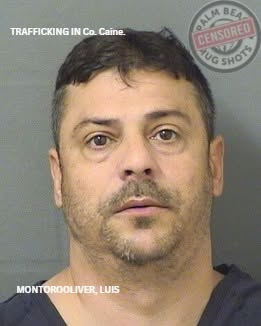 May be an image of text that says 'TRAFFICKING IN Co. Caine. OALM CALMBEA BEA CENSORED UG SHOTS MONTOROOLIVER, LUIS'