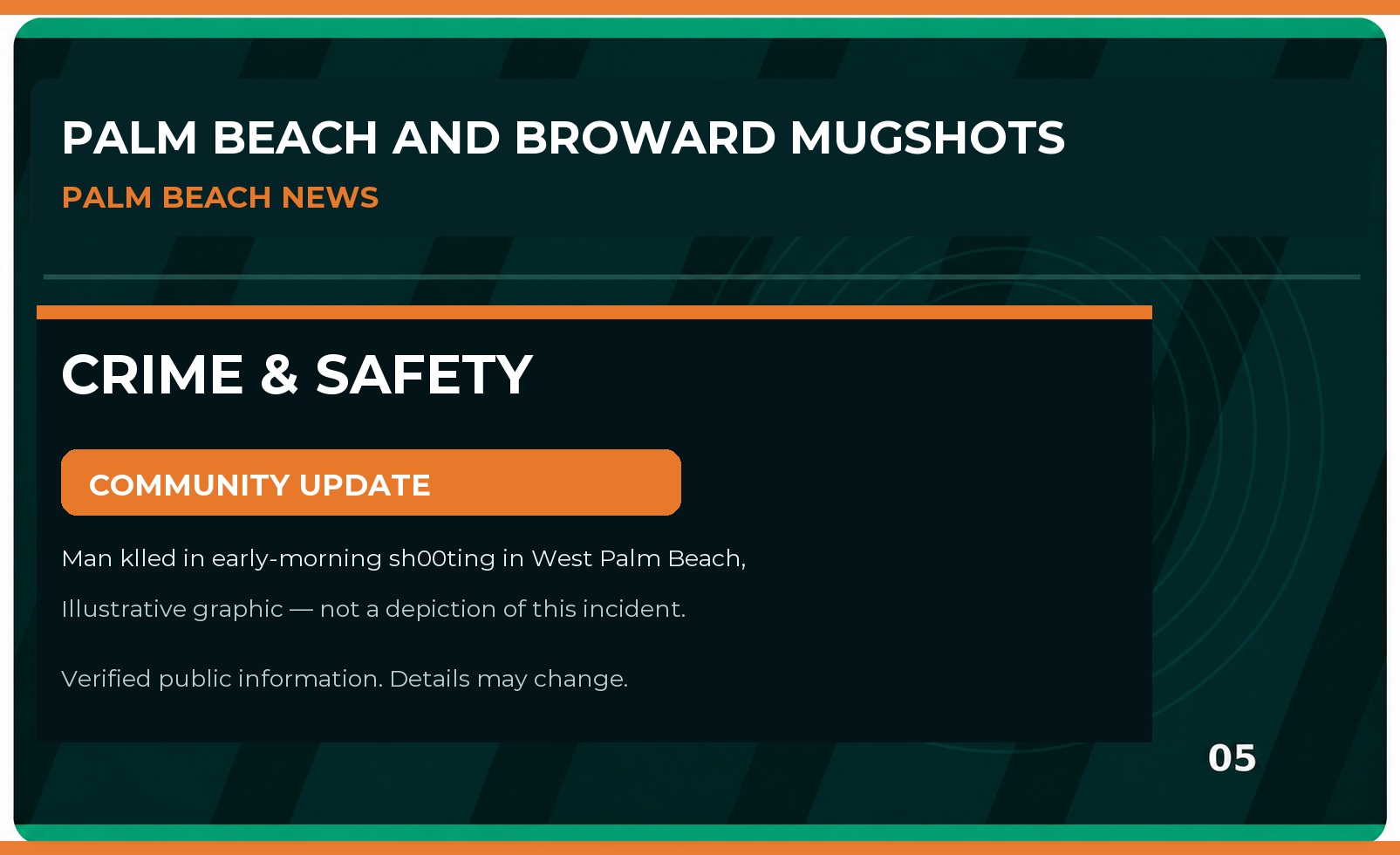 Palm Beach County Crime & Public Safety Update: Man klled in early-morning sh00ting in West Palm Beach,