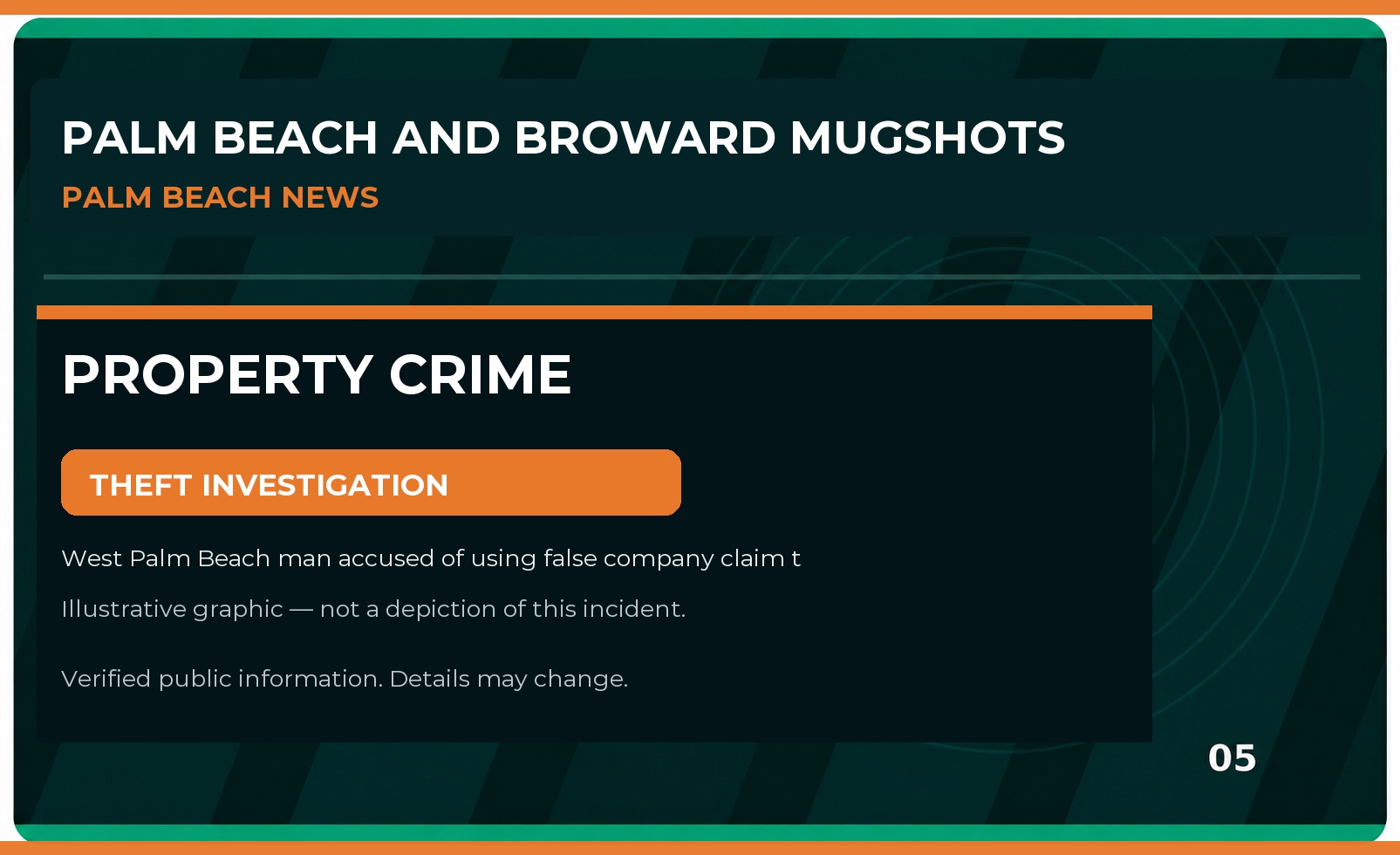 Palm Beach County Theft & Property Crime Update: West Palm Beach man accused of using false company claim to obtain $1,164 in wire